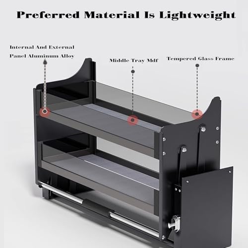 Upper Kitchen Cabinet Storage Organizer, 2-Layer Spice Rack, Space-Saving Shelf for Kitchen & Bar, Fits 600mm Cabinets, Perfect for Seasonings and Condiments