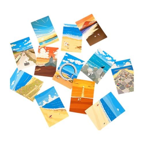 湘南・茅ヶ崎で描く、海を感じるイラストアート 『湘南ランドスケープ:ポストカード 12枚セット』 /絵葉書 絵画 風景 犬 猫 サザンC