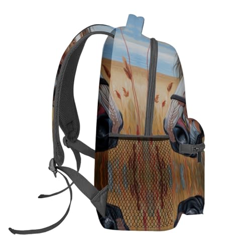 Native American Horse Backpack Travel Backpacks Laptop Rucksack,School Bookbag for Women Kids Boys Girls,Western Back Pack Accessories Bags,Ideal Gifts for Work, Outdoor Adventures3