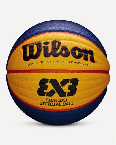 Wilson, Ballon de Basketball FIBA 3x3 Game Basketball, Taille: 6, Bleu/Jaune, Caoutchouc, pour Intérieur et extérieur, WTB0533XB – vue 5