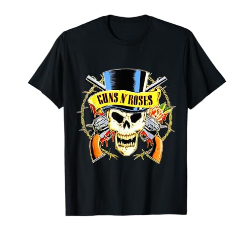 Guns N' Roses Chapeau Haut-de-Forme Officiel Tête de Mort T-Shirt