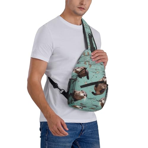 Mochila Sling Bolsa Cruzada Otters Negra miniatura 7