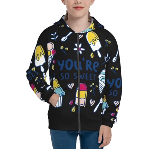 You are so Sweet Kid Hoodies Boys Zip Up Sweatshirts Girls Pullover with Pocket3