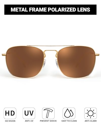 Image of JIM HALO Retro Square Aviator Sunglasses Premium Glass Lens Flat Metal Eyewear Men Women