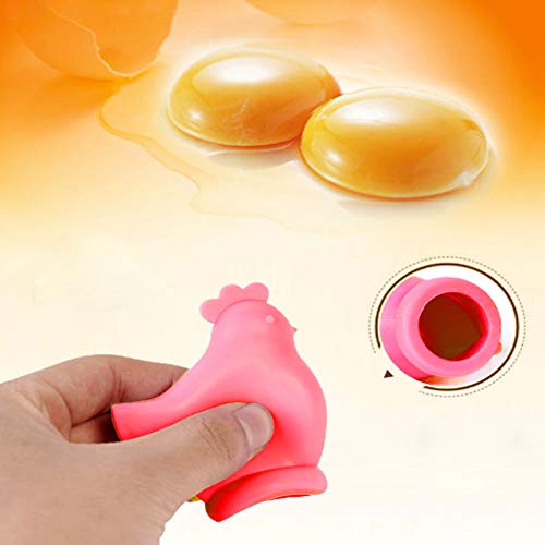 IKAAR Egg Separator Silicone Egg Yolk White Separator Cute Chicken Style Portable Egg Filter Splitter Household Kitchen Cooking Tool Accessories Red