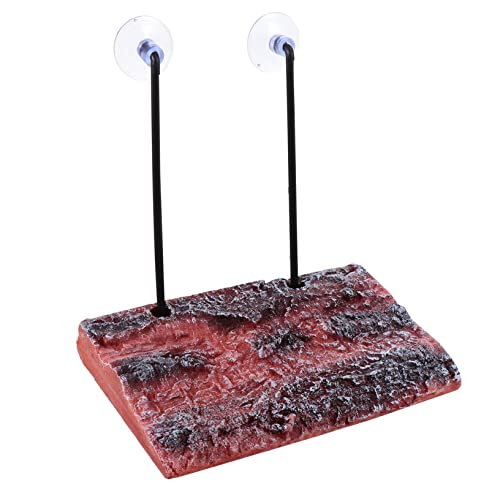 BESPORTBLE タートルリフトプラットフォーム カメ 爬虫類這うプラットフォーム 戦車 砂 魚ポンプ 亀のプラットフォーム 亀のテラス ペットテラス 亀の甲板 環境にやさしい発泡素材 Brown