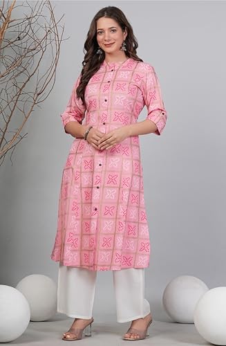 Image of rytras Women Woman Pure Cotton Printed A-Line Kurta Sets with Palazzos|Kurti Set for Woman|Cord Set for Women Cotton