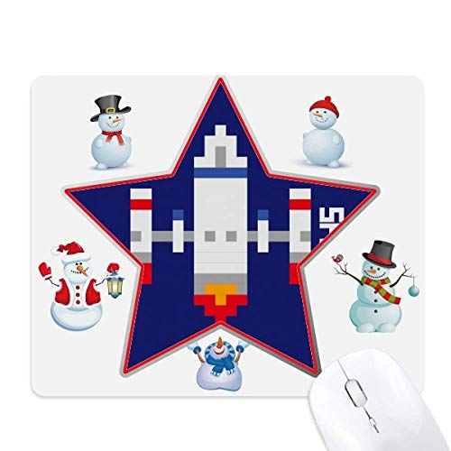 Tapis de souris de Noël fusée à décoller tapis de bureau original antidérapant