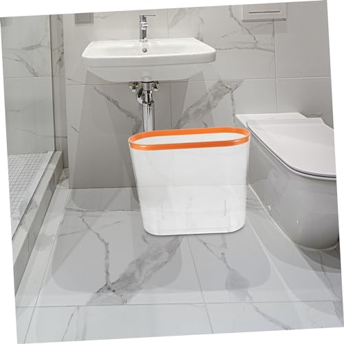 Basurero compacto rectangular transparente para baño miniatura 5