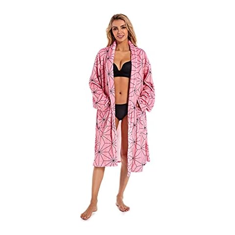 YANVS Anime Bathrobe Kamado Tanjirou Costume Adult Coral Fleece Robe Kimono Pajamas Cover