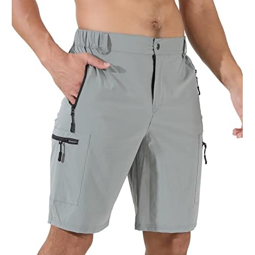 Suwangi Mens Hiking Cargo Shorts Quick-Dry Outdoor Athletic Short Travel Fishing Golf Tactical Short for Men with Multipocket
