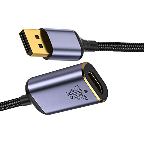 cablecc Cable adaptador DisplayPort 1.4 Fuente a HDMI 2.0 Pantalla 8K 60Hz UHD 4K DP a HDMI Macho Monitor