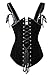 SHAPERX Women's Steel Boned Corset Gothic Stripe Steampunk Velvet Princess Waist Training Vest, SZ1918-2-Black-M