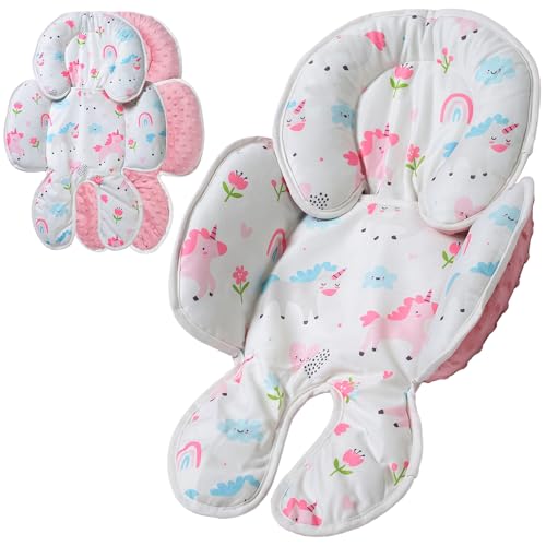 Image of E1F1NN DOT Baby Car seat Head Support, 2-in-1 Infant Car Seat Insert for Newborn Girls Boys Extra Soft Baby Support Pillow Cushion for Carseats, Strollers, Swings and Bouncers