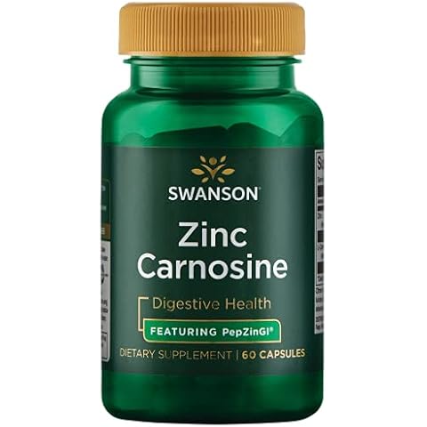 Swanson Ultra Zinc Carnosine (PepZinGI) - 60 Capsules - Natural Supplement for Gastric Health, Digestive Support, and Stomach Microbial Balance Cover