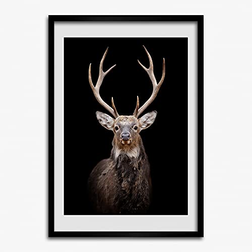 Cadre en bois 50x70 cm Tulup avec peinture de cerf décorative