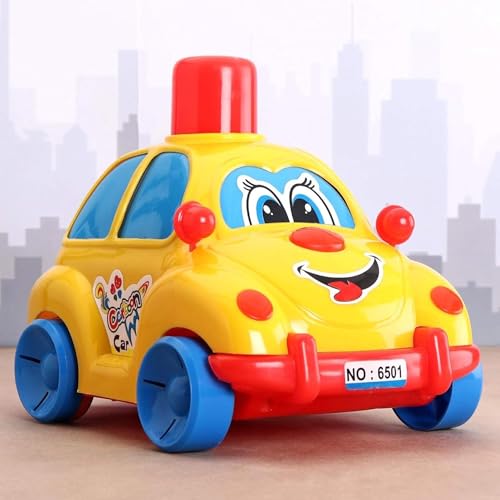Image of ToyBharat Push N Go Cartoon Car - Fun Multicolour Toy for Kids 1-6 Years, Safe, Durable & Gift-Ready