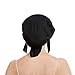 Savena 100% Mulberry Silk Night Sleeping Cap for Long Hair Bonnet Hat Smooth Soft Many Colors, Hair Care Ebook Included (Black)