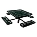 Ultra Play P Single Pedestal Inground Square Picnic Table with Perforated Pattern Frame Color/Coat Color: Black/Black