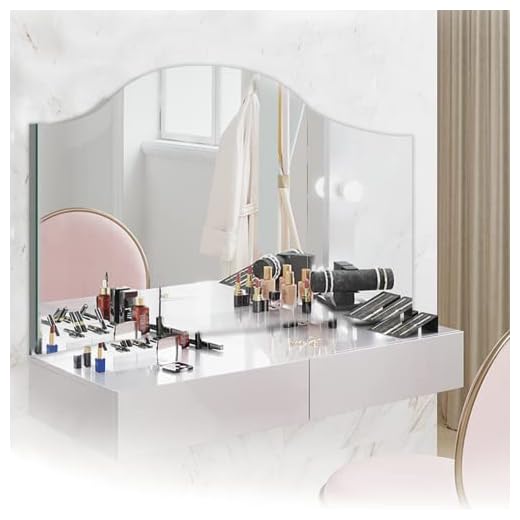Houseables 3 Way Mirror, Trifold Mirrors, Three-Way Frameless Vanity, 41" x 24", 360 View, Tri Fold, Triple Sided, 3way, Table Top, Standing, Foldable, for Makeup, Dresser, Desk, Bathroom, Bedroom