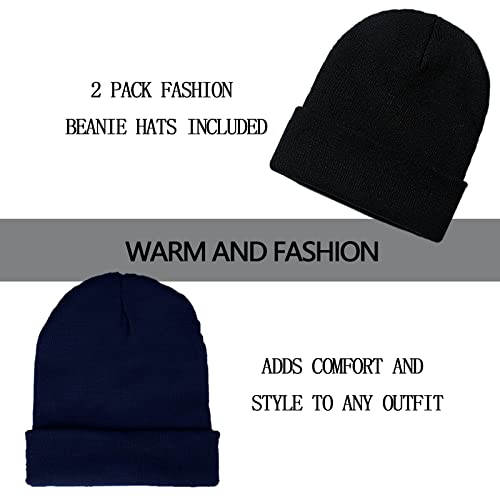 Image of ZOORON 1&2 Pack Beanie for Men Women Slouchy Beanie Hats Winter Knit Caps Soft Ski Hat Unisex