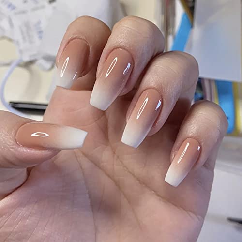 24 PCS Press on Nails Short with Design, Short Acrylic Fake Nails Graffiti Fake Coffin Nails Full Cover Nail Tips With Glue for Women and Girls daily dating office party wedding