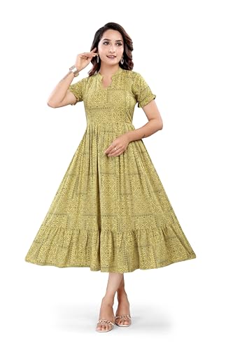 Image of B2F Women's Flared Anarkali Maternity Dress, Feeding Kurti with Concealed Zip for Pre & Post Pregnancy