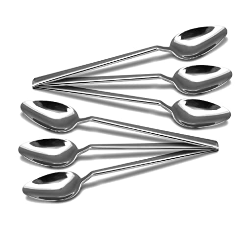 CAMRI Set di 6 cucchiaini da tè in acciaio inox, 6 cucchiaini da tè per caffè, tè e dessert, 15,7 cm, resistenti, lavabili in lavastoviglie, set di cucchiai per la casa cucina (C62 - Confezione da 6)