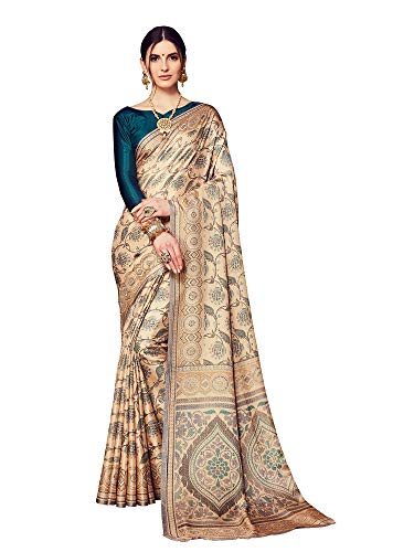 Image of AKHILAM Women's Dola silk Bandhani Saree With Unstitched Blouse Piece (Multicolored 7TISHA7 Parent)