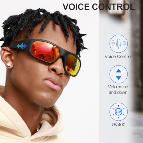 Image of OhO sunshine Bluetooth Audio Sunglasses, Lightweight Open Ear Sport Glasses, 10H Playtime,Water Resistant with Voice Control