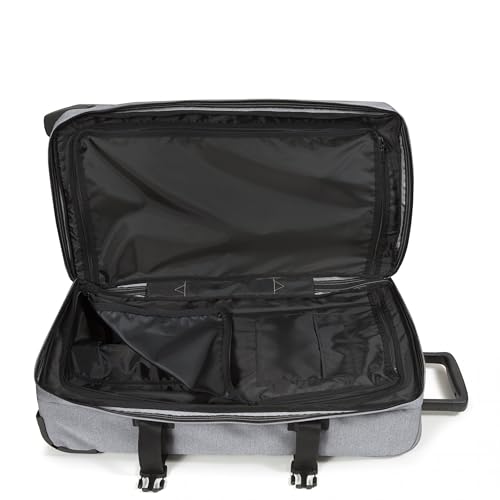 Image of Eastpak Tranverz M - 78L Large Wheeled Luggage with Dual Compartments, TSA Lock, Compression Straps & Smooth-Wheeling System, Sunday Grey