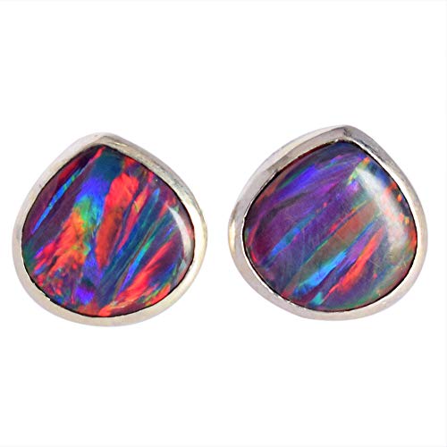 Boucles d'oreilles opale de feu argent sterling 925 cadeau
