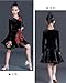 OTMYIGO Girls Velvet Latin Tango Ballroom Dance Dress Skirt Latin Costume for Dancing Dance Competition Dress,Black,160