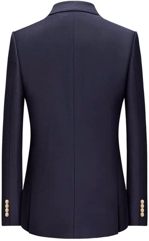 HBDesign Mens 1 Button Half Shawl Lapel Half Notch Lapel Style Men Suit Jacket Dark Navy Blue