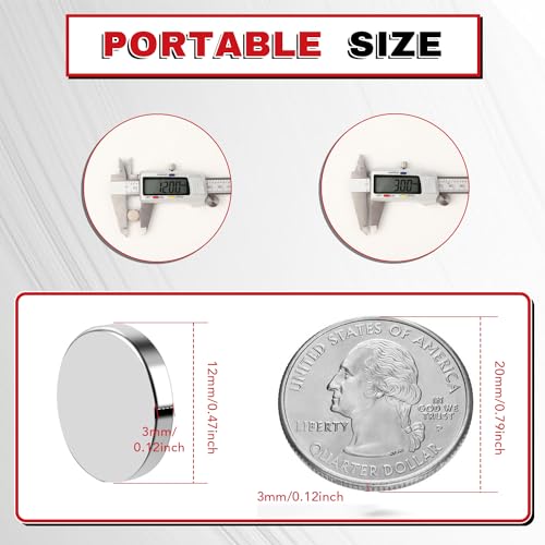 Image of 70P Refrigerator Magnets,12x3mm Small Round Rare Earth Magnet Tiny Strong Disc Magnets Neodymium Mini Magnet for Crafts, DIY, Fridge, Miniatures, Whiteboard, Office