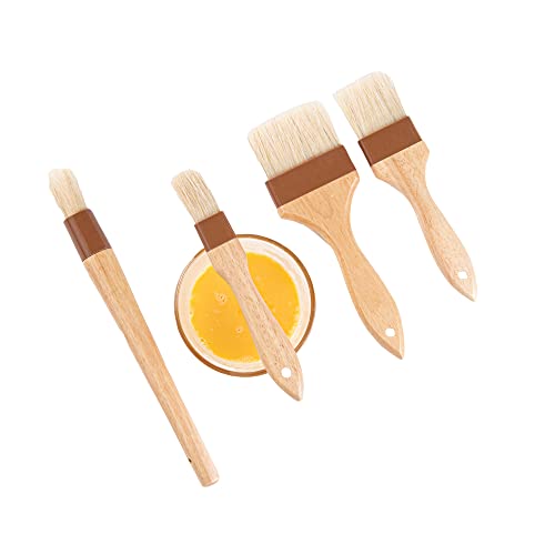 Restaurantware Pastry Tek Wide Buttering Brush Set 1 Set of 4 Boar Bristle Pastry Brushes - Hardwood Handle Sturdy Ferrule Wood Basting Brushes Built-In Hanging Hole For Glazing And Basting Restaurantware Pastry Tek Wide Buttering Brush Set 1 Set of 4 Boar Bristle Pastry Brushes - Hardwood Handle Sturdy Ferrule Wood Basting Brushes Built-In Hanging Hole For Glazing And Basting