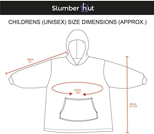 Slumber Hut Hoodie Wearable Blanket Ultra Soft Fleece Snuggle Poncho Loungewear Hooded Top Oversized Comfy Cosy Sweatshirt Throw Cover - Charcoal Dog Kids One Size