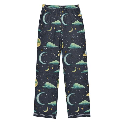 Pajama Bottoms, Pixel Moon and Cloud Sleeping Pant Lounge Wear Pajamas Long Pants Sleepwear Pjs