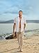 JMIERR Mens Linen Pants Elastic Waist Casual Linen Loose Boho Yoga Beach Drop Crotch Trouser with Pockets, S,Smoke Gray