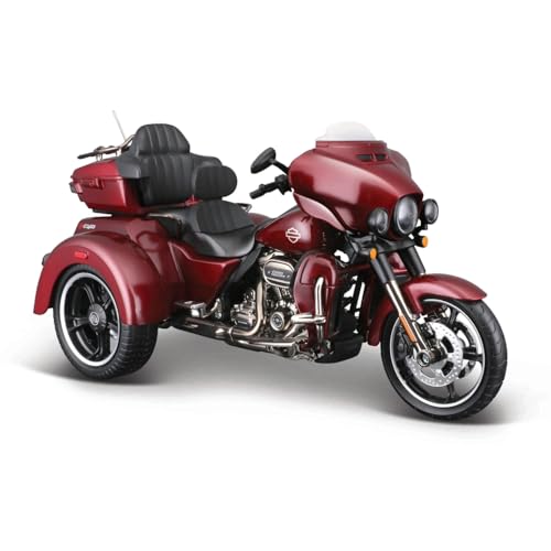 Maisto - MOTO HARLEY DAVIDSON - CVO Tri-glide (3 ruote) - Arancione - Riproduzione del veicolo in scala 1/12 - Per bambini dai 3 anni - M32337