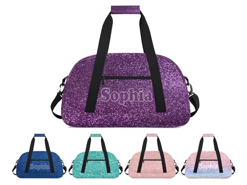 Custom Kids Duffel Bags with Name - Lightweight Gym Bag for Boys & Girls, Personalized Sports Backpack for School, Travel, and Workout Sparkling