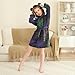 Glaphy Purple Spider Web Halloween Bathrobe Hooded PJ Robe Soft Fleece Robe Pajama Sleepwears 2-12 Years