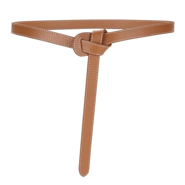 Belt for Womens Decoration Versatile Suit Soft Knotted Cowhide Belt with Dress