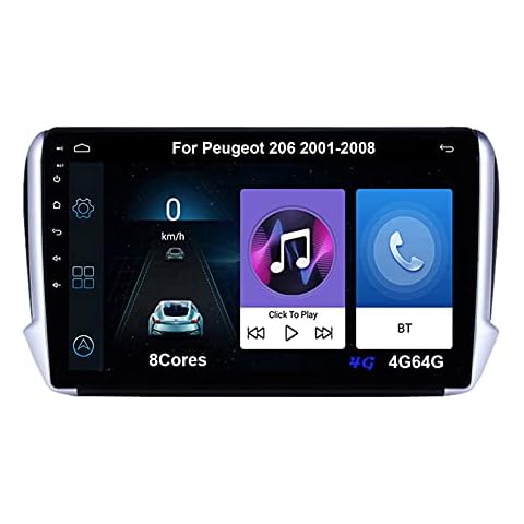 Android Car Stereo Radiotuner 9 Inch with Bluetooth And Navigation And Backup Camera For PEUGEOT 2008 2013-2020 Plug And Play Support Full RCA Output Bluet Car Auto Play (Color : 8Cores 4G 4G64G) Cover
