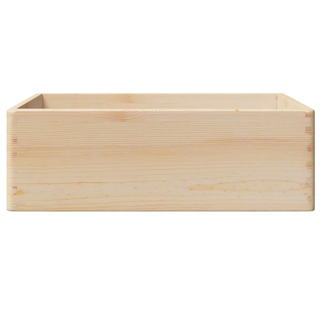 Caja de madera con asas 40 x 30 x 13 cm de pino macizo versátil almacenamiento para dormitorio, oficina, baño, cocina