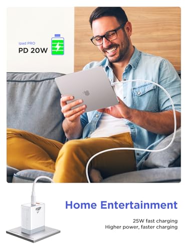 USB C Charger Block, Type C Fast Charging Blocks [PD 20W USB-C & QC 3.0 USB-A Port] USB Wall Plug Cube Wall Adapter USBC Charger Block Compatible with iPhone 16 15 14 13 12 11 Pro Max XR XS 8, Samsung - Thumbnail 7