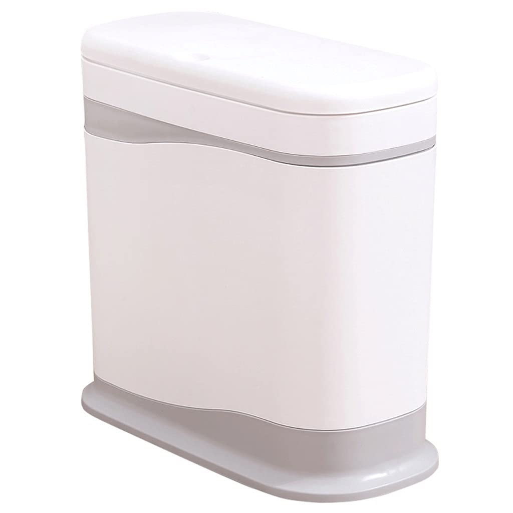 Corbeille à Déchets Design Blanc 10L Poubelle Durable avec Couvercle