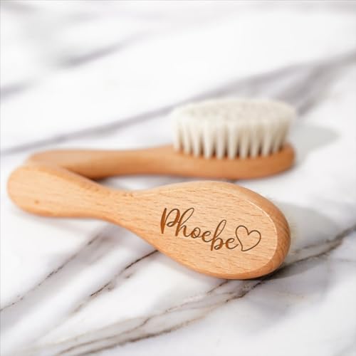 Personalized Monogrammed Hair Brush, Newborn Hair Brush, Gift for Baby, Custom Wooden Baby Hair Brush, Baby Shower Gifts