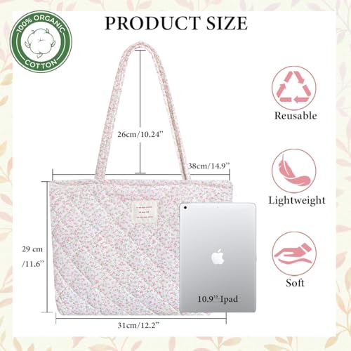 Image of Sunwel Fashion Top Zipper Floral Quilted Bag Small Tote Bag for Women