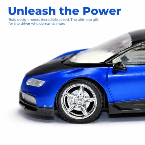 Image of Remote Control Car Rechargeable, Blue and Black, Sports Supercar RC Toy with Wireless Controller, for Kids (Black-Blue)